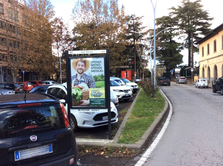 Impianti pubblicitari affissione Wayap Viale Trento a Viterbo
