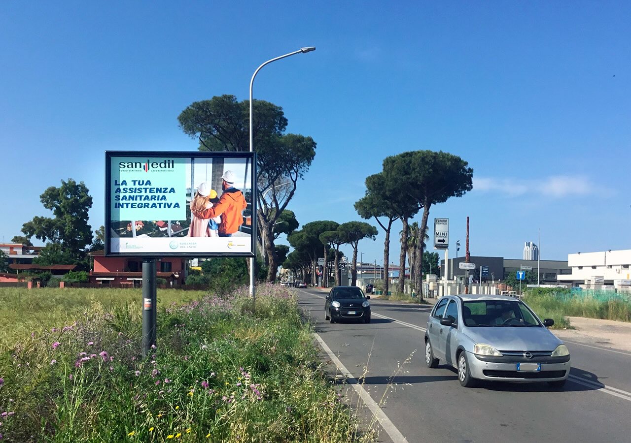 Affissione su strada circuito Aprilia e Latina