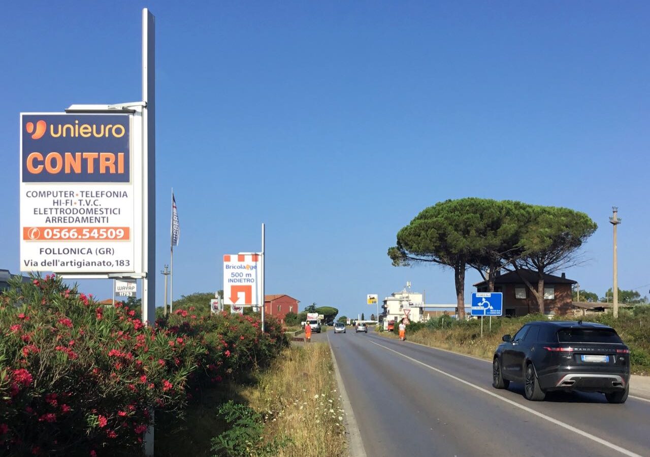 Circuito pubblicità su cartelloni pubblicitari Toscana e Lazio postazione di Follonica Maremma