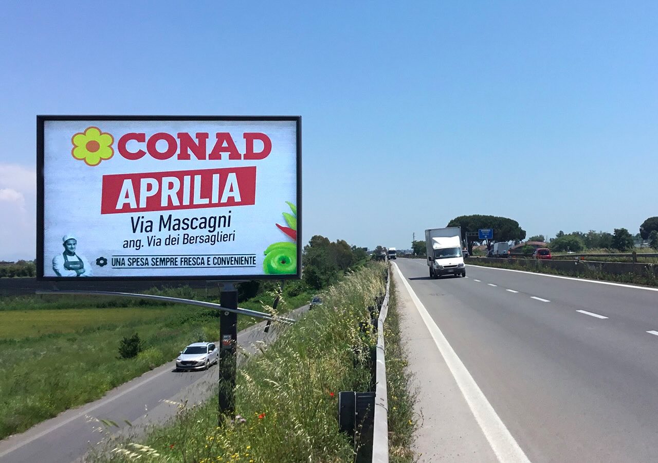 Circuito pubblicità su strada affissione Aprilia