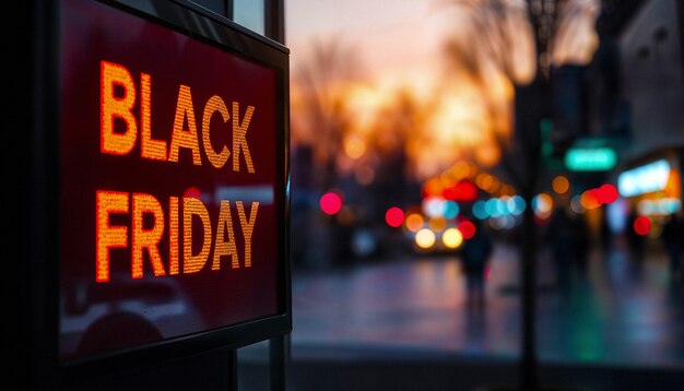 Display digitale su strada per fare pubblicità al Black friday