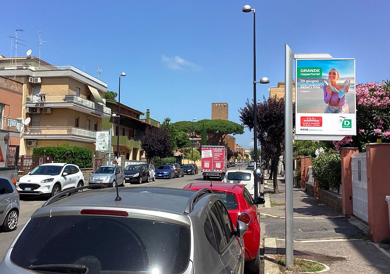 Circuito affissioni litorale Roma Sud verso Pomezia