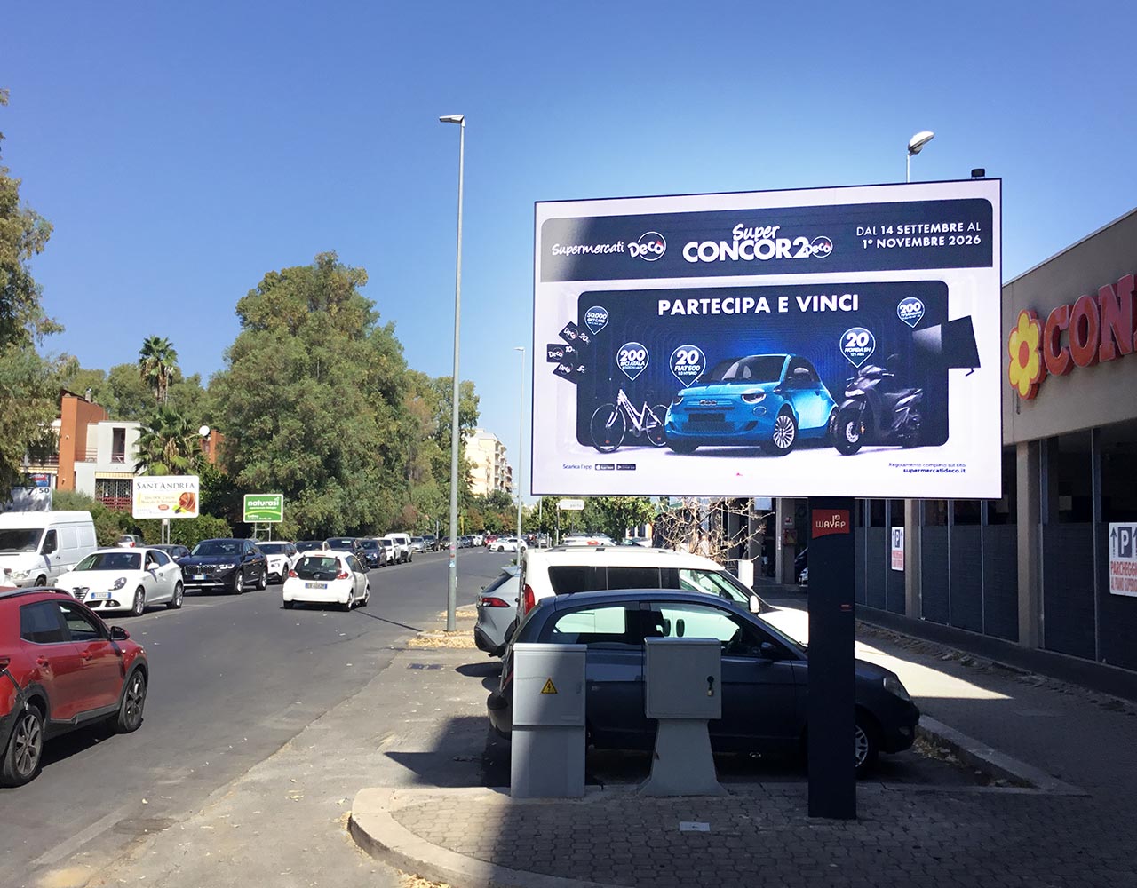 Schermo Led per pubblicità digitale su strada a Latina