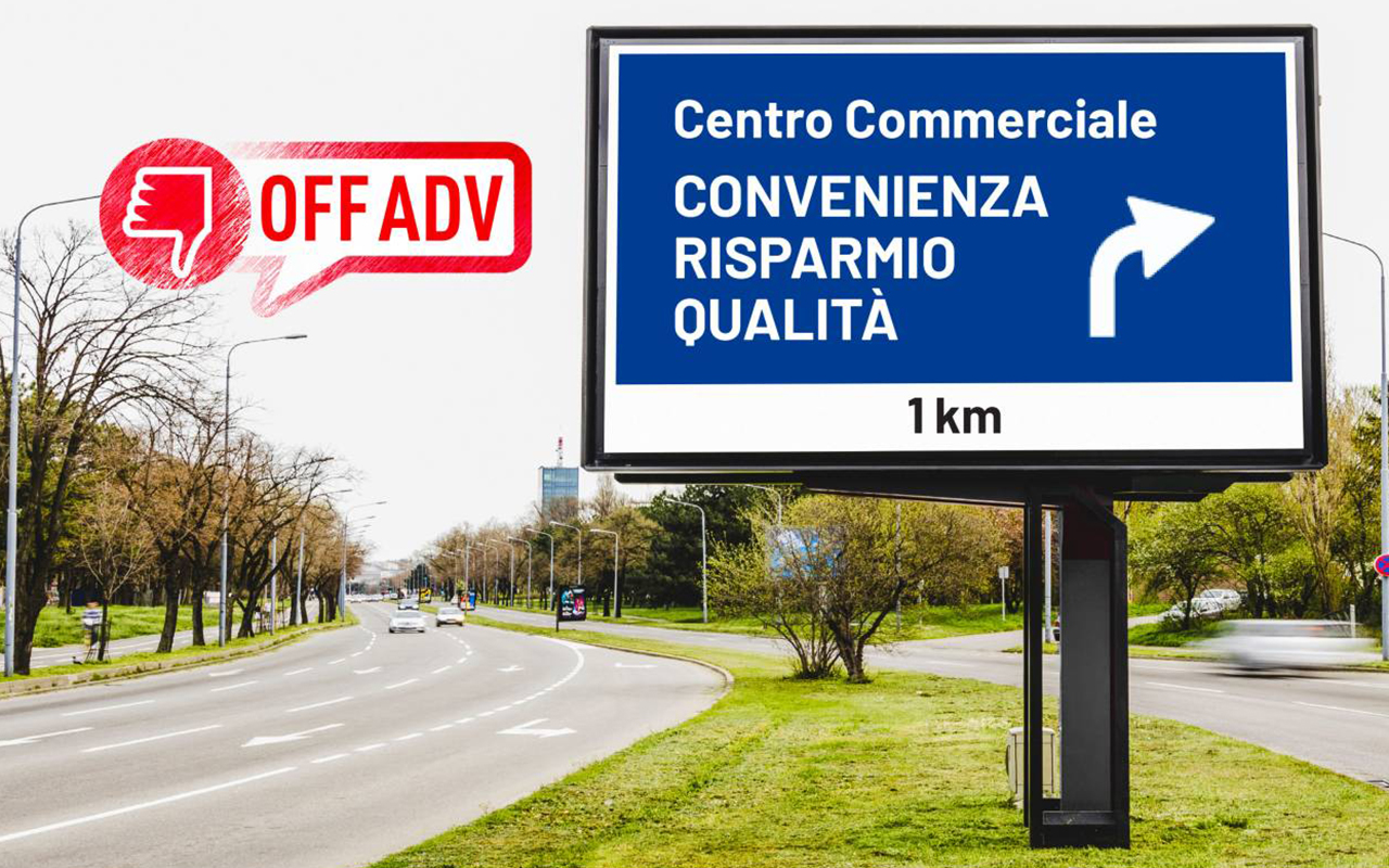 Normativa cartelli pubblicitari | Esempio di segnaletica pubblicitaria non conforme al Codice della Strada